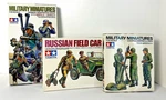 Tamiya 1:35 Lot Of Military Miniatures Kits, Ger. Observ, Russ. Field Car +. Fixed Price $59.00.