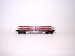 Ho 40' Flat Trailer W/guard & Knuckle Couplers #98230 Atsf Mp Free Ship. Fixed Price $14.00.