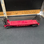 Vintage Lionel Red #6467 Flat Car With Bulkheads. Fixed Price $13.49.