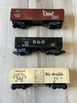 American Flyer 24003 Boxcar, 24203 Hopper, 24039 Rio Grande. Fixed Price $82.00.