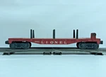 Lionel No. 6511-2 Flat Car With Stakes Load Red 6821. Fixed Price $20.02.