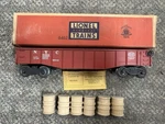 + Lionel Postwar Gauge 6462 Nyc Red Gondola Car W/ Box Mint Unrun. Fixed Price $225.00.