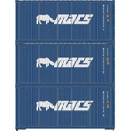 Athearn 27790 Ho Scale 20' Intermodal Corrugated Container Macs Mocu 3-PACK #2. Fixed Price $24.99.