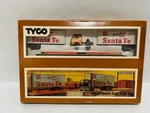 Tyco Sante Fe Piggyback Flat Car Set No. 348 Complete. Fixed Price $12.99.