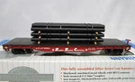 Bachmann Silver Ho Scale Atsf Santa Fe Flat Car W/ Pipe Load Nos 18913. Fixed Price $26.00.