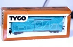 Tyco 312E Ho Scale "santa Fe" 40' Stock Car Original Box Vintage Green. Fixed Price $13.99.