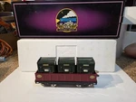 Mth 10-1073 Standard Gauge Tinplate 212 Maroon Gondola With Containers Boxed. Fixed Price $174.95.