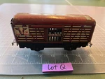 Marx Train Union Pacific 59 Cattle Stock Car Brown Tinplate Litho Lot Q. Fixed Price $17.95.