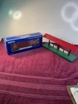 Industrial 027 Gauge Double Door Boxcar & Lionel Red Roof Station Platform. Fixed Price $27.85.