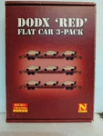 Scale Dodx Red Military Flatcar, Humvee 3-CAR Pack, Micro Trains. Fixed Price $159.98.