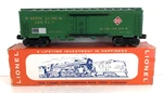 Lionel No. 6572 Railway Express Agency Refrigerator Car, Green, Boxed. Fixed Price $50.00.
