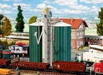 Twin Grain Silos / Bins Vertical Leg & Walkways Ho Scale Plastic Kit New. Fixed Price $87.95.