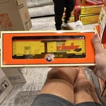 Lionel Hershey's Mr. Goodbar Refrigerator Car Gauge Yellow Red 6-15074. Fixed Price $39.00.