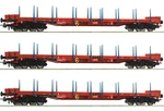Roco 6600219 Ho Scale Three Trolley Cart Set With Rcw Racks. Fixed Price $168.16.