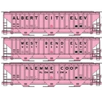 Accurail Scale 4750 Hopper 3-PACK Co-op, Albert City, West Bend, Klemme. Fixed Price $62.46.