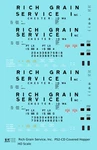 K4 Scale Decals Rich Grain Service PS-2CD Covered Hopper Black Chester, Iowa. Fixed Price $8.15.