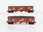 Lot Of 2 Scale Bluford Shops Cb&q Burlington Route 3-BAY Open Hoppers. Fixed Price $27.95.