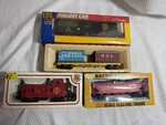 Bachmann Life-like Scale Mixed Lot Box Car Caboose Hopper Flat. Fixed Price $28.00.