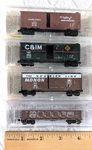 4 Vintage Scale Micro Train Cars Box Gondola Illinois Chicago Coal Load #2. Fixed Price $35.00.