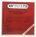 Williams 2700 Gauge Ny Central 5 Car Madison Set 80' Crown Edition 3 Rail Miob. Fixed Price $224.95.