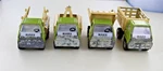 Vintage Marx Yellow & Green Mini Wrecker, Tow, Dump And Utility Trucks 3.5". Fixed Price $39.95.