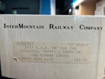 Intermountain Railway Company: At&sf 40' Boxcar, O-scale. Fixed Price $19.00.