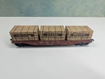 Varney Ho 50' Flat Car Prr #470154 W/ Auto Crates Chrysler, Dodge, Plymouth. Fixed Price $35.40.