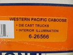 Lionel 6-26566 Western Pacific Lighted Window Caboose Gauge, Gray # 731. Fixed Price $75.00.