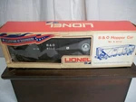 Lionel #6-9110 Baltimore & Ohio Open Quad Hopper, Black, Used With Box. Fixed Price $24.75.