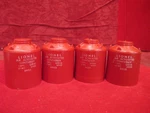 Lionel Postwar 6112-25 Gauge Red Canisters W/ White Lettering Lot Of 4. Fixed Price $22.50.