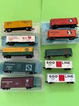Atlas N Scale 40' Boxcars, Lot Of 10. Fixed Price $130.00.