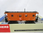 Walthers Platinum Ho Scale Milwaukee Road Rib Side Bay Window Caboose Car Nos. Fixed Price $52.00.