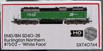 Bn Burlington Northern SD40-2B Scale Trains Rivet Counter New Mint #7502 Ho. Fixed Price $325.50.