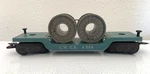 Marx 'o' Deluxe Plastic- Cwex 4566 Depressed Flat W/cable Reels & Tire Down. Fixed Price $40.00.