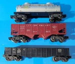 CB39: Lionel Postwar Cars 6462 Gondola Nyc - 6456 Hopper Lv 6465 Tank Sunoco. Fixed Price $37.95.