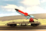 Vintage Boxed Tri-ang Railways Oo/ho Gauge M13071 20T Rocket Launching Flatcar. Fixed Price $64.99.