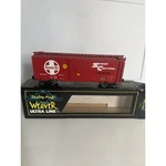 Weaver Ultra Line Gauge Santa Fe Boxcar 56743 Shock Control 3-RAIL Red. Fixed Price $50.00.