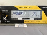 Line K762-8022 Gauge Dairyman's League Billboard Wood-sided Reefer (lake). Fixed Price $50.00.