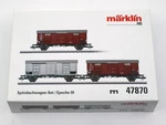 Marklin Ho 47870 Italian State Railways Fs Pitched Roof Freight Car Set. Fixed Price $185.00.