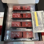 Micro-trains Cb&q Burlington Route 4-CAR Runner Pack #240 Great Set! New!. Fixed Price $108.00.