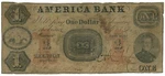 1853 America Bank Trenton New Jersey Nj $1 (L1439). Fixed Price $135.00.