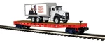 Mth 20-95830 Trump Flatcar With Box Truck Operating Lites & Snd Ga Rail. Fixed Price $77.99.