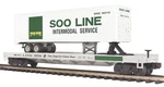 Soo Line Intermodal - Tofc Trailer On Flat Scale Mth Premier New Rare. Fixed Price $165.95.
