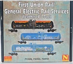 Fur/ger. Scale. 56' Gs Tank Cars. Weathered & Graffiti. 3 Pack. Mtl. New.. Fixed Price $203.52.
