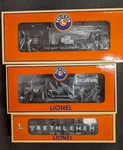 Lionel (3) Bethlehem Steel Set 6-26764, 6-36547, 6-26905. Fixed Price $225.00.