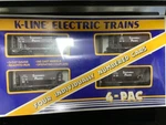 K-line Ore Car Set With Load Southern Pacific Four Pack K6713A Still Sealed. Fixed Price $89.00.