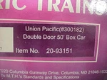 Mth Premier #300182 Up Union Pacific 50' Double Plug Door Box Car 20-93151 (. Fixed Price $50.00.