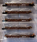Walthers Ho #910-55661 Thrall 5-UNIT Rebuilt 40' Well Car Ready To Run -- Bnsf. Fixed Price $134.98.