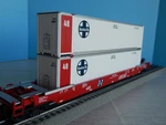Mth Santa Fe Husky Stack Car 20-95009 Scale Double White Sf Containers New. Fixed Price $69.00.