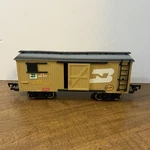 New Bright Burlington Northern Box Car Scale Gold Rush Express Train Beige. Fixed Price $15.00.